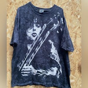 Jimmy Page Liquid Blue Band Tee Shirt Size XL Vintage Y2K